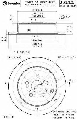 Диск тормозной BS6039 BRECO