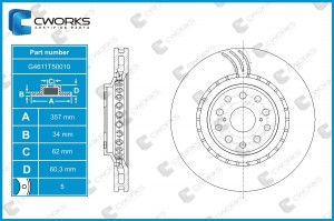 Диск тормозной G4611T50010 CWORKS
