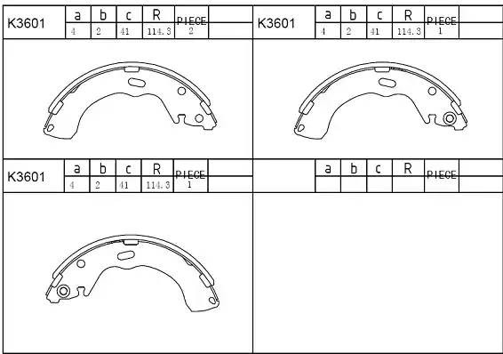 Колодки тормозные барабанные K3601 ASIMCO
