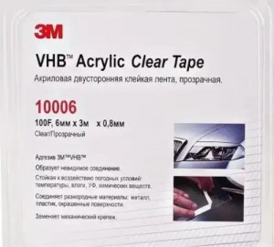 Лента(скотч) клеящая акриловая 2-х сторон./прозр. 6мм*3м (3М) 10006 3M