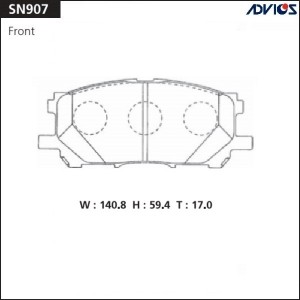 Колодки тормозные дисковые SN907 ADVICS
