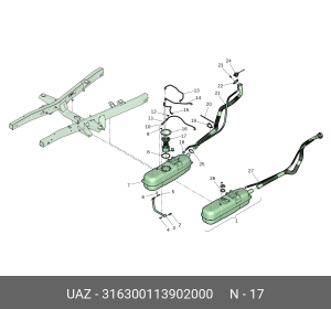 Насос электрический топливной системы в сборе 316300113902000 UAZ UAZ