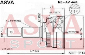 ШРУС NS-AV-A44 ASVA