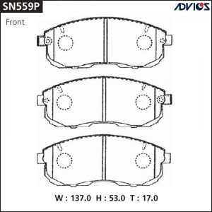 Колодки тормозные дисковые SN559P ADVICS