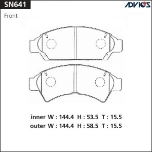 Колодки тормозные дисковые SN641 ADVICS