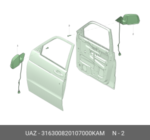 Зеркало заднего вида 316300820107000KAM UAZ UAZ