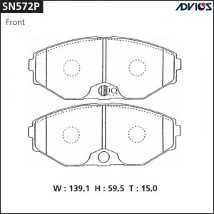Колодки тормозные дисковые SN572P ADVICS