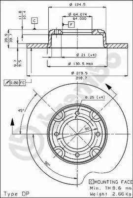 Диск тормозной BS7205 BRECO