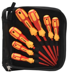 Набор отверток диэлектрических:PH0х75,PH1х100,PH2х125,Sl3х75,SL4х100,SL5х125,SL6 BM303127 BAUMAUTO