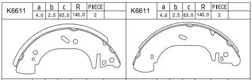 Колодки тормозные барабанные K6611 ASIMCO