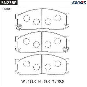 Колодки тормозные дисковые SN236P ADVICS