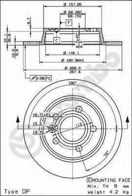 Диск тормозной BS 7534 BRECO
