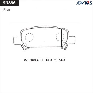Колодки тормозные дисковые SN866 ADVICS