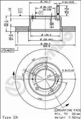 Диск тормозной BS7854 BRECO