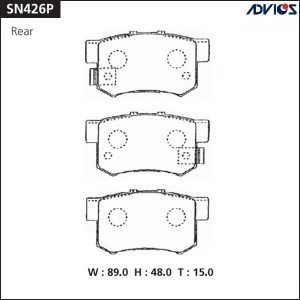 Колодки тормозные дисковые SN426P ADVICS