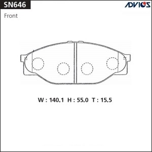 Колодки тормозные дисковые SN646 ADVICS