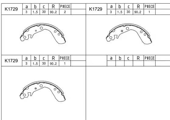 Колодки тормозные барабанные K1729 ASIMCO