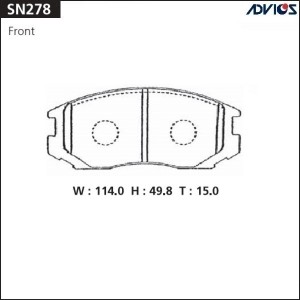 Колодки тормозные дисковые SN278 ADVICS