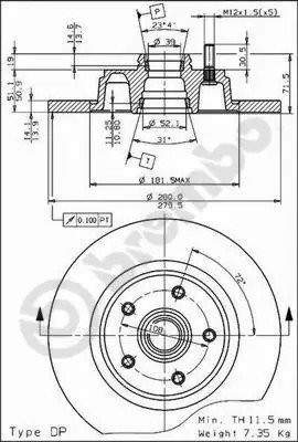 Диск тормозной BS7354 BRECO