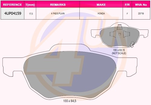 Колодки тормозные дисковые 4UP04159 4U