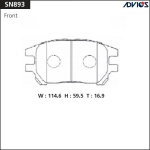 Колодки тормозные дисковые SN893 ADVICS