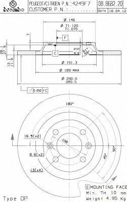 Диск тормозной BS 6046 BRECO