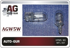 Лампа W5W ,12V/5W/T10/W2.1X9.5D безцокольная AGW5W AUTO GUR