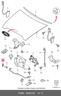 Кронштейн крепления 4053722 FORD