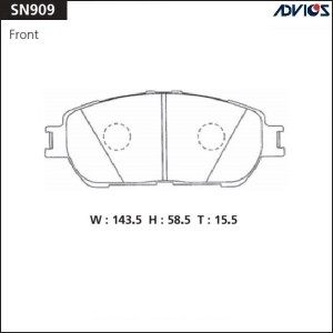 Колодки тормозные дисковые SN909 ADVICS