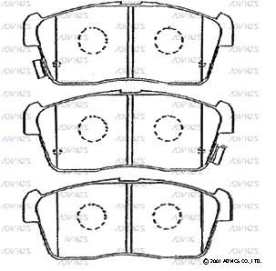 Колодки тормозные дисковые SN593P ADVICS