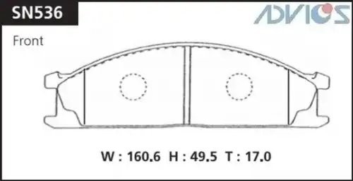Колодки тормозные дисковые SN536 ADVICS