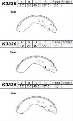 Колодки тормозные барабанные K3336 ASIMCO