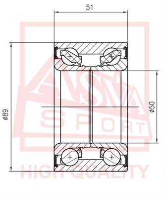 Подшипник ступицы колеса DAC508900051 ASVA
