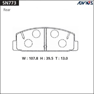 Колодки тормозные дисковые SN773 ADVICS