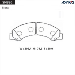 Колодки тормозные дисковые SN896 ADVICS