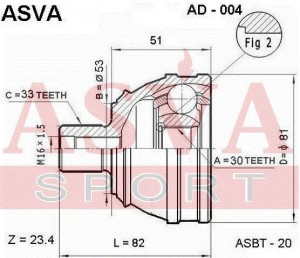 ШРУС AD-004 ASVA