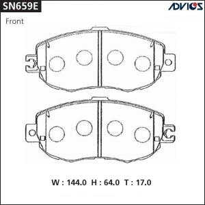 Колодки тормозные дисковые SN659E ADVICS