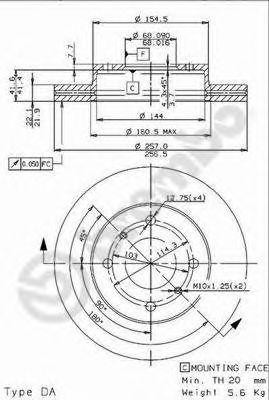 Диск тормозной BS 8026 BRECO