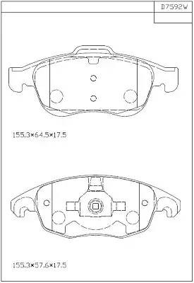 Колодки тормозные дисковые KD7592W ASIMCO