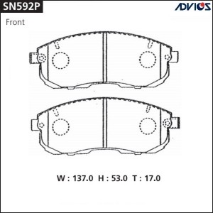Колодки тормозные дисковые SN592P ADVICS