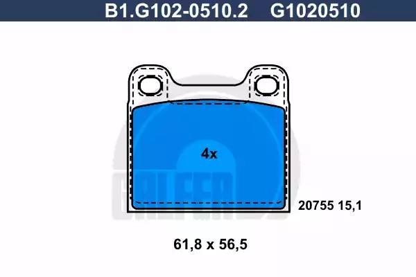 Колодки тормозные дисковые B1.G102-0510.2 GALFER