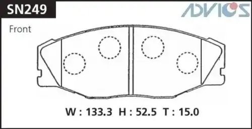 Колодки тормозные дисковые SN249 ADVICS