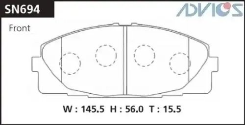 Колодки тормозные дисковые SN694 ADVICS
