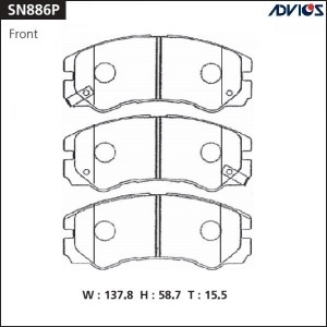 Колодки тормозные дисковые SN886P ADVICS