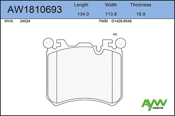 Колодки тормозные дисковые AW1810693 AYWI PARTS