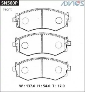 Колодки тормозные дисковые SN560P ADVICS