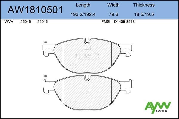 К-т дисков. тормоз. колодок AW1810501 AYWI PARTS