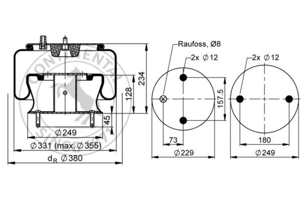 Баллон пневматической подвески 6704NP01 CONTITECH