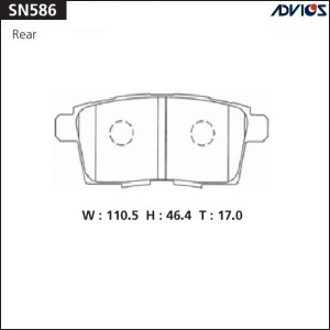 Колодки тормозные дисковые SN586 ADVICS