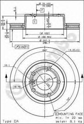 Диск тормозной BS8221 BRECO